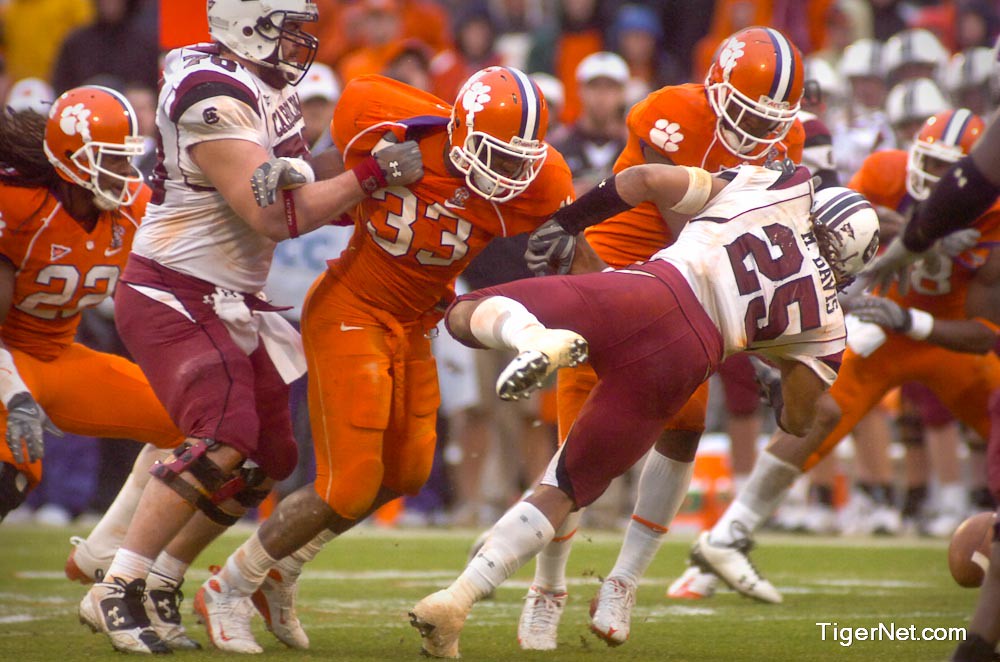 Clemson Football Photo of Kavell Conner and South Carolina