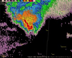 Reflectivity radar of the May 24, 2016 tornado near Platner, Colorado. (National Weather Service)