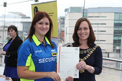 Rachel Whyte from Select Security with Belfast Lord Mayor Nicola Mallon