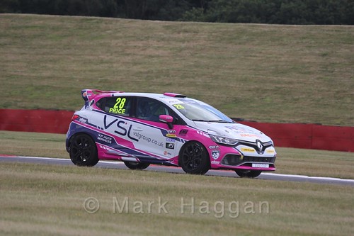 Josh Price in the Clio Cup during the BTCC 2016 Weekend at Snetterton