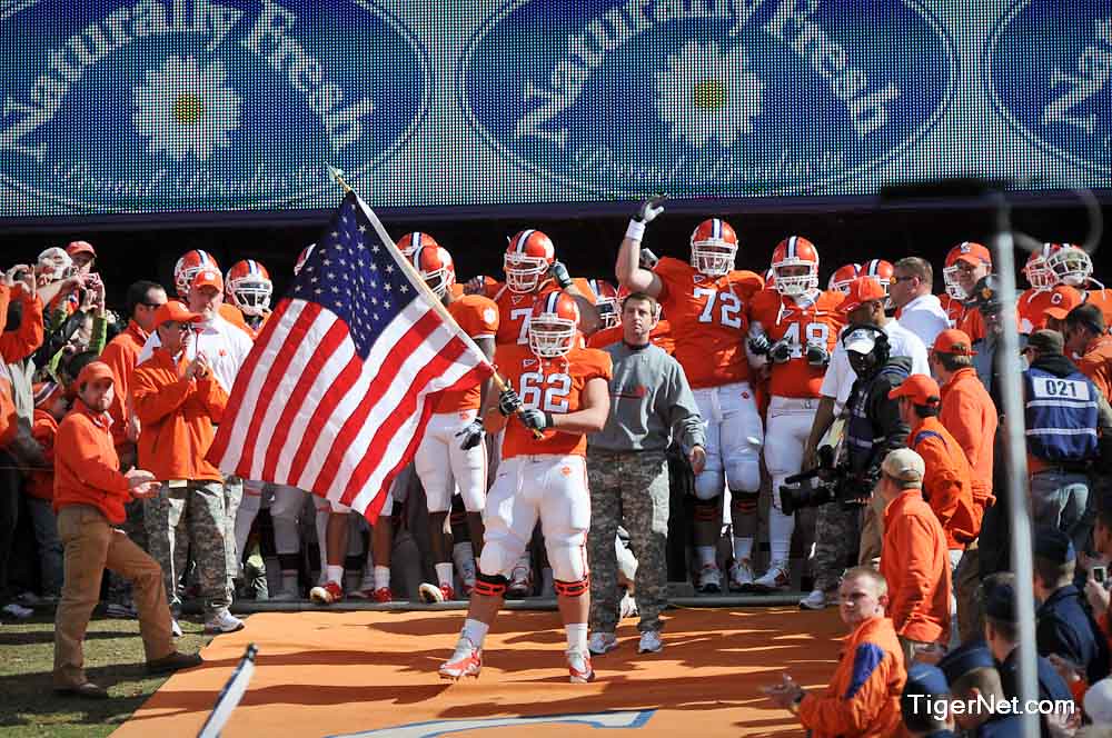 Clemson Football Photo of Mason Cloy and NC State and The Hill