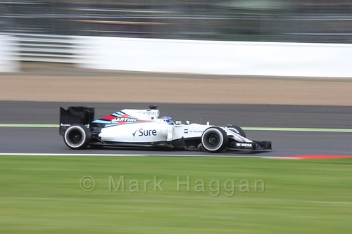 Valtteri Bottas driving for Williams in Formula One In Season Testing at Silverstone, July 2016