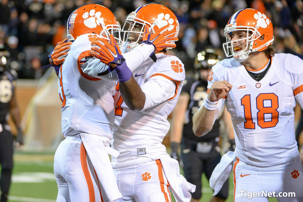 Clemson Football Photo of Artavis Scott and Cole Stoudt and Mike Williams and Wake Forest