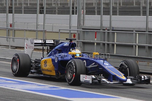 Marcus Ericsson in his Sauber in Formula One Winter Testing 2015
