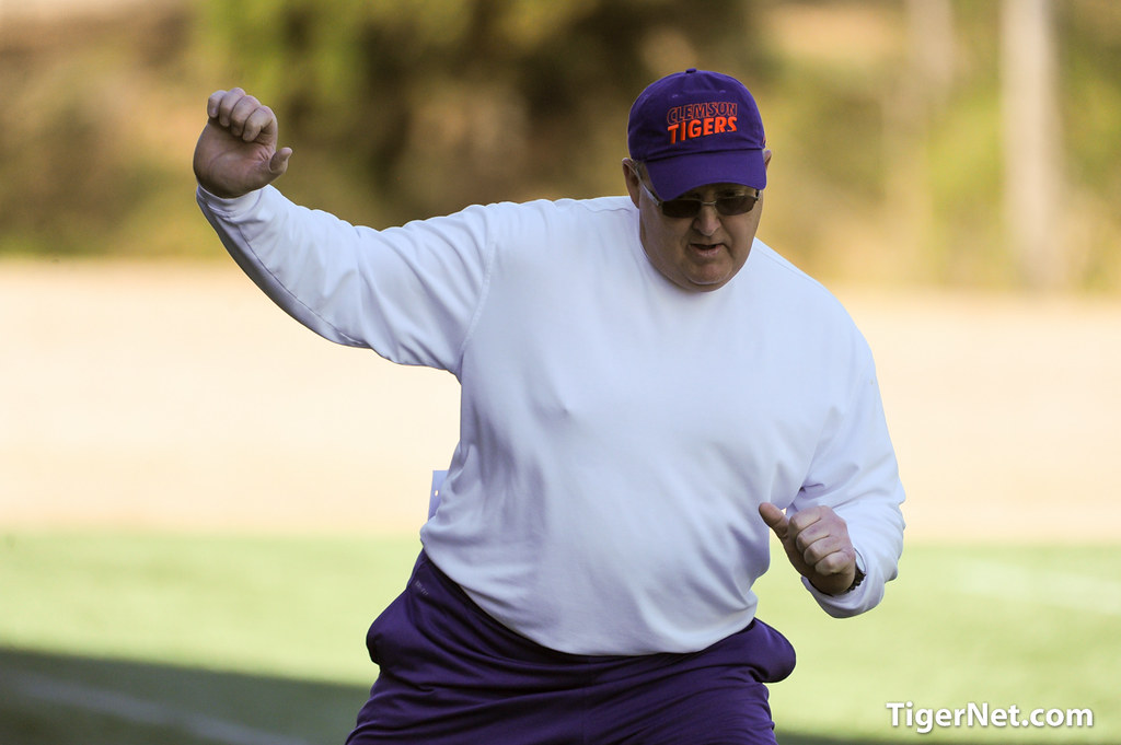 Clemson Football Photo of Robbie Caldwell and practice
