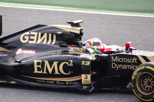 Pastor Maldonado in the Lotus in Formula One Winter Testing 2015