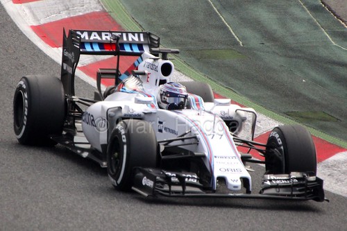 Valtteri Bottas in the Williams during Formula One Winter Testing 2015
