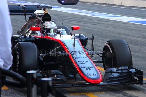 Kevin Magnussen in the McLaren in Formula One Winter Testing 2015