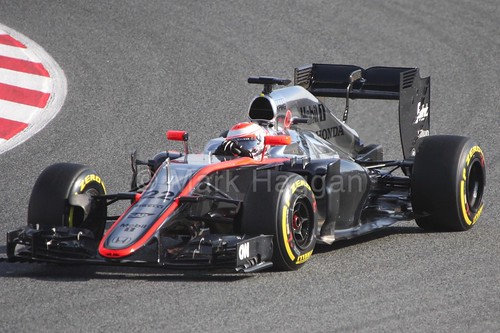 Jenson Button in the McLaren in Formula One Winter Testing 2015