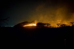 Photos of a wildfire approaching our campsite.