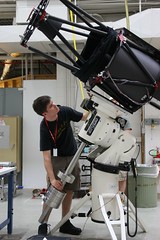 Mathew prepares counterweights on the telescope mount • <a style="font-size:0.8em;" href="http://www.flickr.com/photos/27717602@N03/26981819431/" target="_blank">View on Flickr</a>