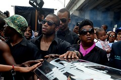 Trombone Shorty at the Travis "Trumpet Black" Hill Funeral Second Line, New Orleans, Louisiana, May 23, 2015