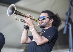 Ashlin Parker with the New Orleans Nightcrawlers at Jazz Fest 2015, Day 4, April 30