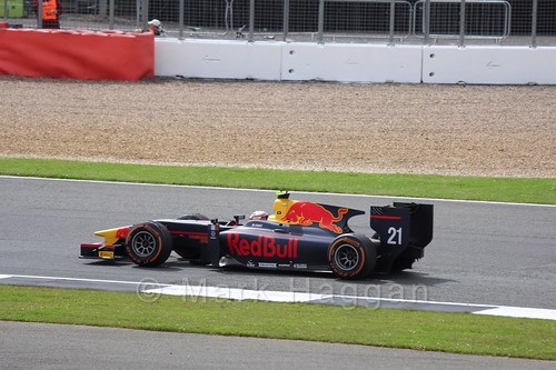 Pierre Gasly in the Prema Racing car in the GP2 Feature at the 2016 British Grand Prix