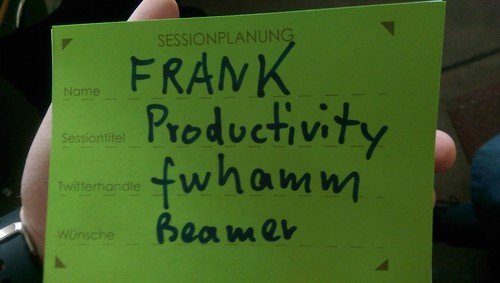 Sessionkarte "Productivity" @fwhamm
