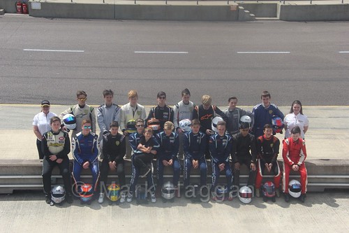 The Fiesta Junior Drivers during the BRSCC Weekend at Rockingham, May 2016