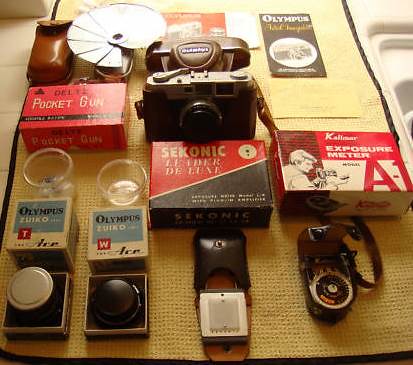 Olympus ACE rangefinder camera + lenses + original boxes 1
