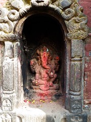 A shrine to Ganesha - Bhaktapur, Nepal