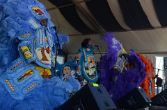 Young Seminole Hunters Mardi Gras Indians at Jazz Fest 2015, Day 4, April 30