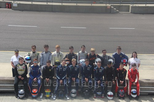 The Fiesta Junior Drivers during the BRSCC Weekend at Rockingham, May 2016