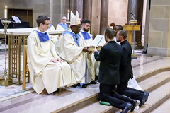 Ben Daghir (right) is admitted to the Ministry of Lector, at St. Mary’s Seminary & University, February 7, 2019.  Photo credit:  Larry Canner Photography