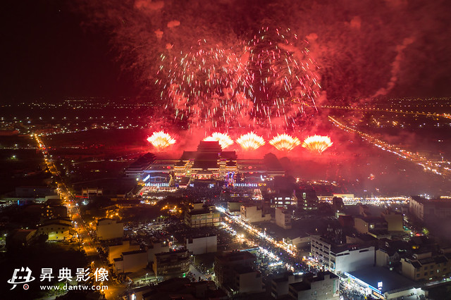 2019台南土城正統鹿耳門聖母廟元宵國際高空煙火 空中攝影