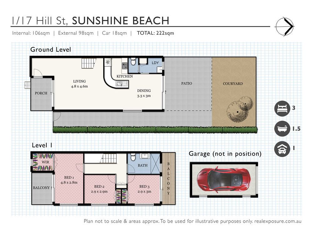 1/17 Hill Street, Sunshine Beach QLD 4567 floorplan