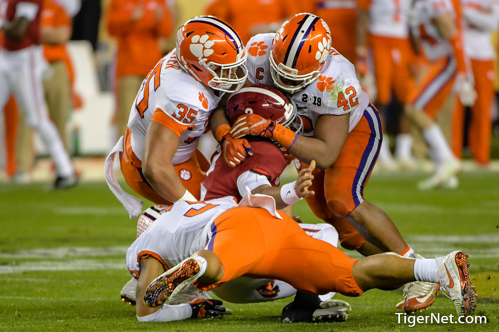 Clemson Football Photo of Christian Wilkins and Justin Foster and Xavier Thomas and alabama