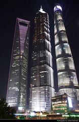 Shanghai Tower, Shanghai World Financial Center & Jin Mao Tower, Shanghai, China