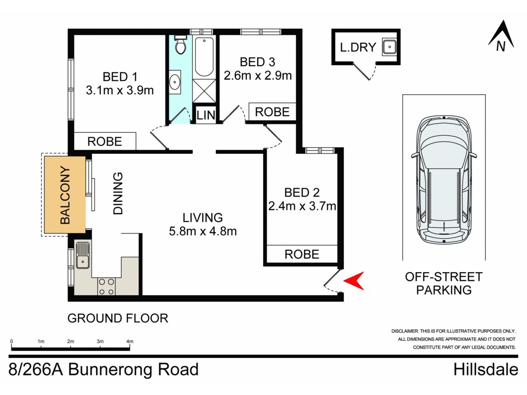 8/266A Bunnerong Road, Hillsdale NSW 2036 floorplan