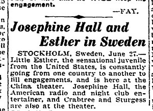 Josephine Hall and Baby Esther in Sweden (1930)