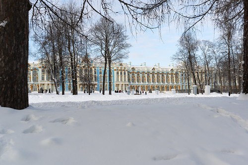Sunny frosty day. Catherine Palace.