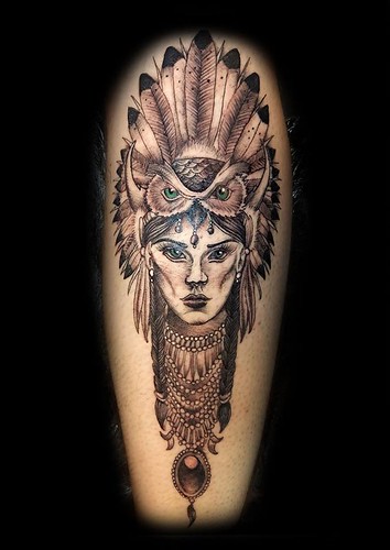 Native american indian owl feather tattoo by Ray Tutty - a photo on  Flickriver