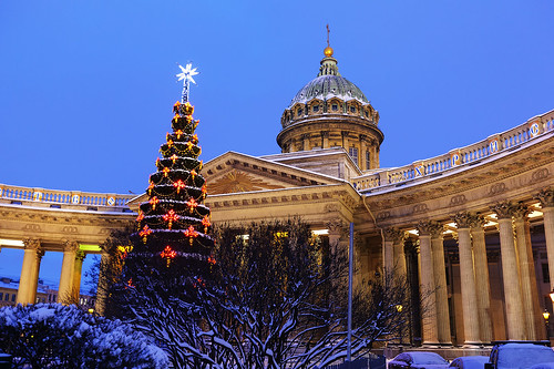 Christmas. Dome of the Kazan Cathedral.