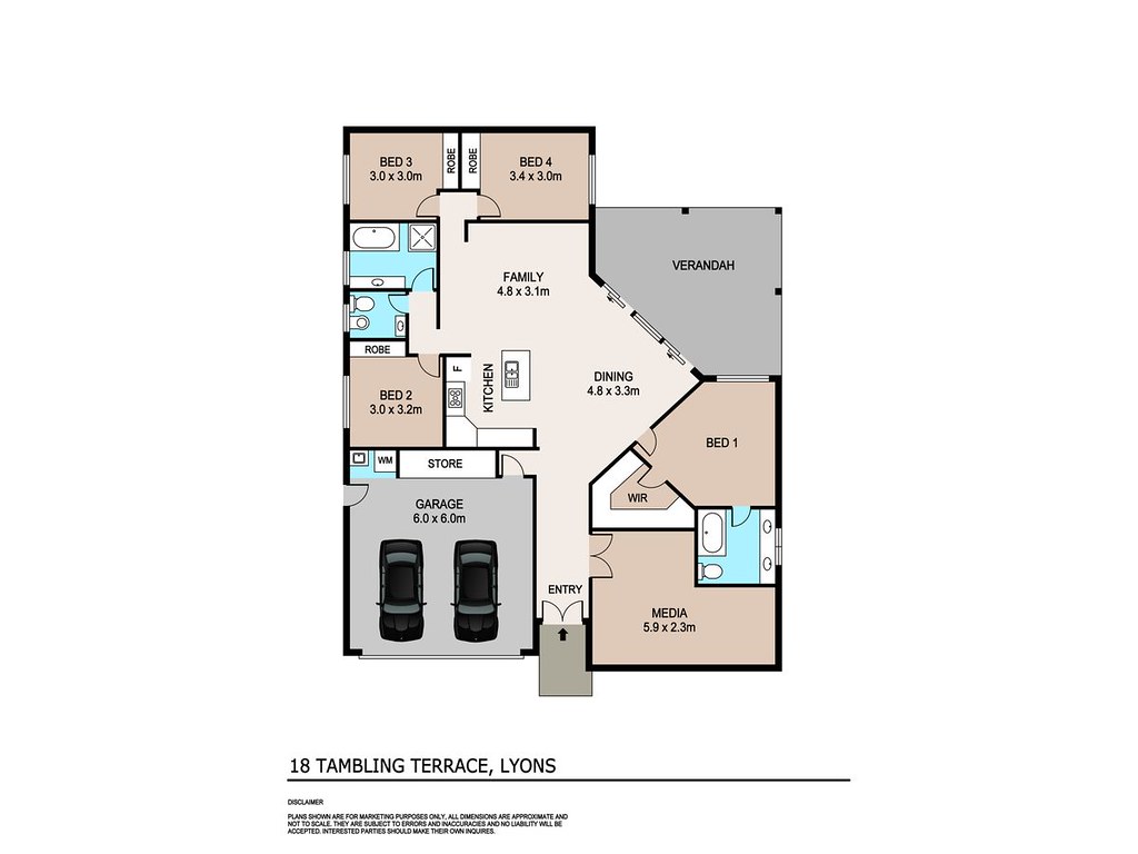 18 Tambling Terrace, Lyons NT 0810 floorplan