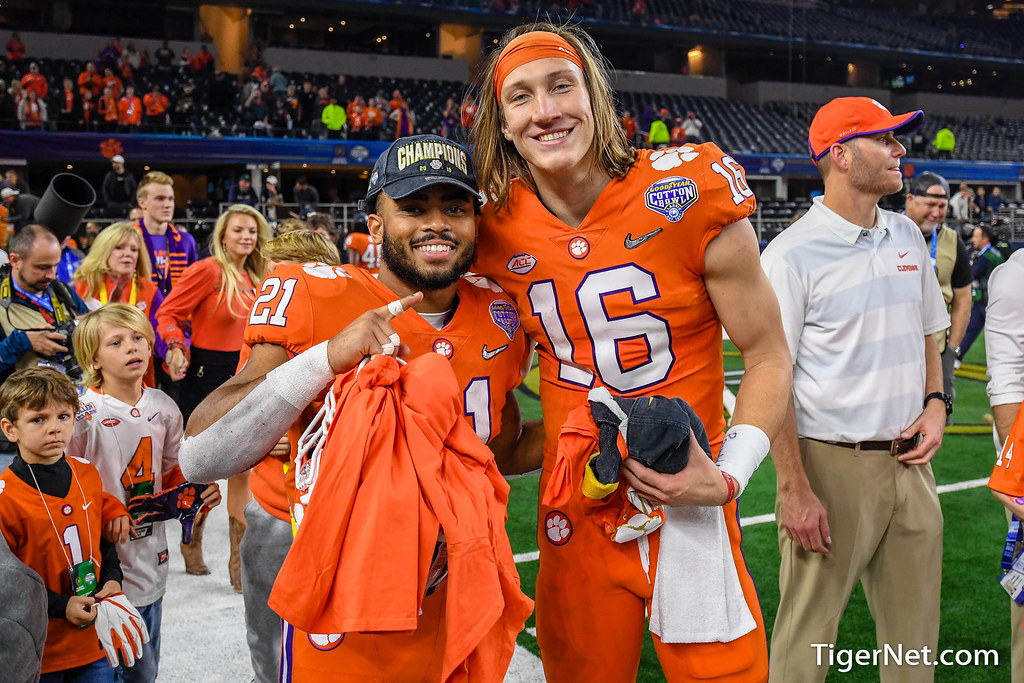 Clemson Football Photo of Darien Rencher and Trevor Lawrence