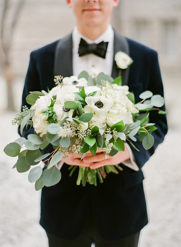 White Anemone and Eucalyptus Bouquet • <a style="font-size:0.8em;" href="http://www.flickr.com/photos/81396050@N06/33616222758/" target="_blank">View on Flickr</a>