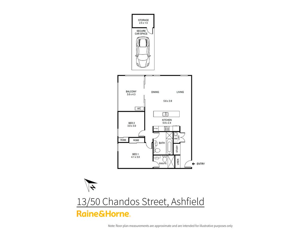 13/50 Chandos Street, Ashfield NSW 2131 floorplan
