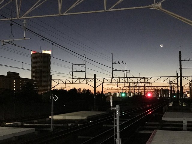今日から初出勤です。海浜幕張駅からの眺め...