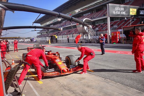 Sebastian Vettel in the Ferrari SF90 at Formula One Pre-Season Testing 2019