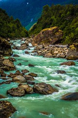Turquoise rivers in Chile.