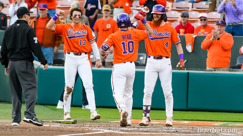 Clemson Baseball Photo of Kyle Wilkie and Louisville
