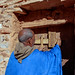 Opening the door of the library in Chinguetti, Mauritania