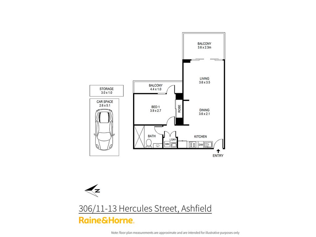 306/11 Hercules Street, Ashfield NSW 2131 floorplan